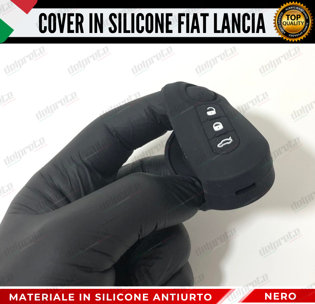 COVER GUSCIO CHIAVE SILICONE NERO 500 FIAT ABARTH LANCIA PUNTO PANDA BRAVO STILO