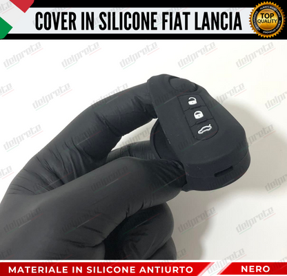 COVER GUSCIO CHIAVE SILICONE NERO 500 FIAT ABARTH LANCIA PUNTO PANDA BRAVO STILO