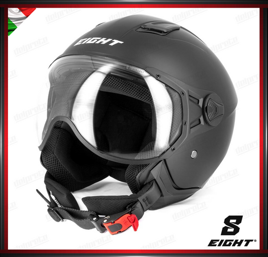 CASCO JET - EIGHT LEOV S779 VISIERA AVIATORE - NERO OPACO