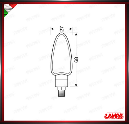 ARROW LAMPA COPPIA INDICATORI DI DIREZIONE NERO  FRECCE A LED OMOLOGATE - 12V UNIVERSALI