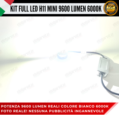 KIT LED H11 MINI FULL LED 6000K XENON CANBUS 9600 LUMEN REALI NO ERROR AUTO MOTO