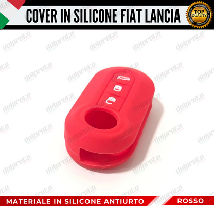 COVER GUSCIO CHIAVE SILICONE ROSSO 500 FIAT ABARTH LANCIA PUNTO PANDA BRAVO STILO