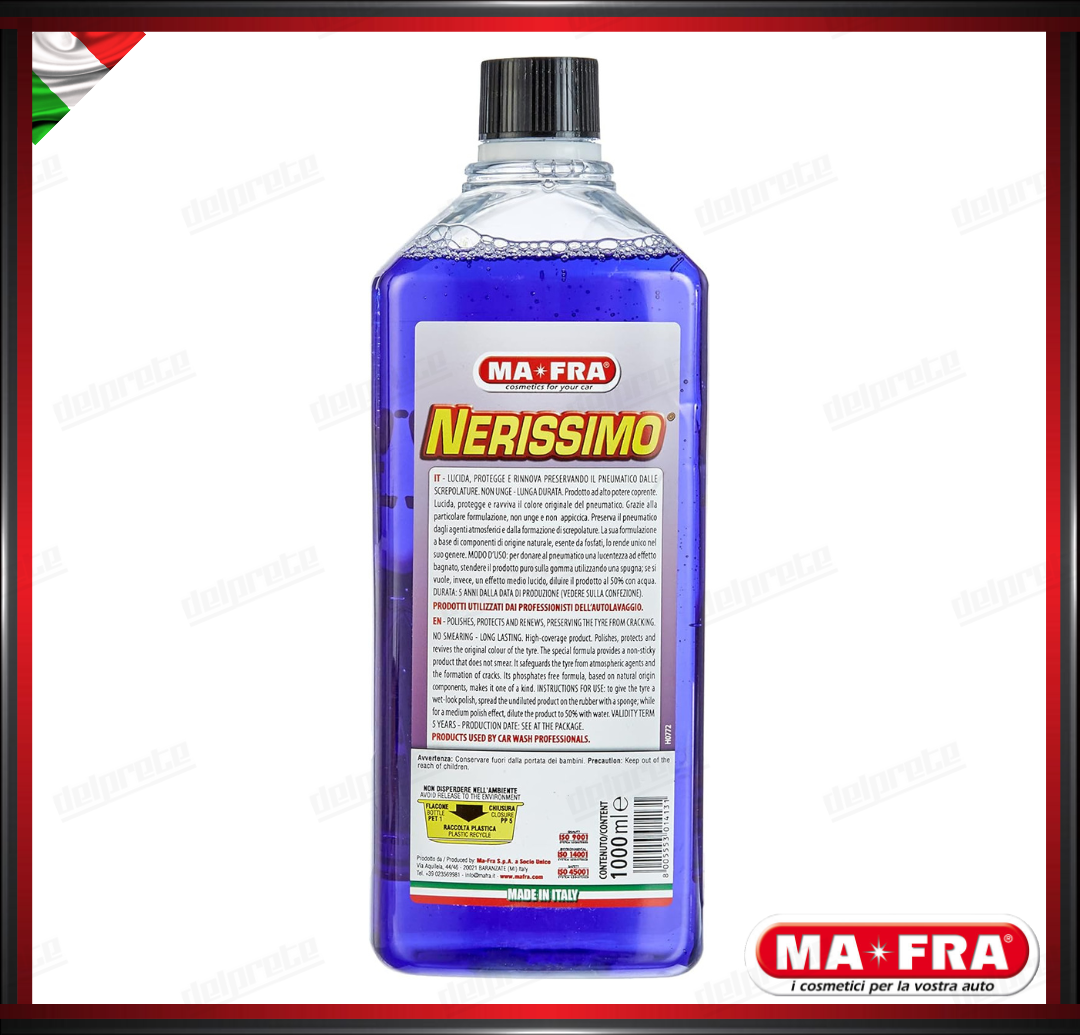 MAFRA - NERISSIMO NERO GOMME LUNGA DURATA PULISCE LUCIDA RIAVVIVA 1000ML