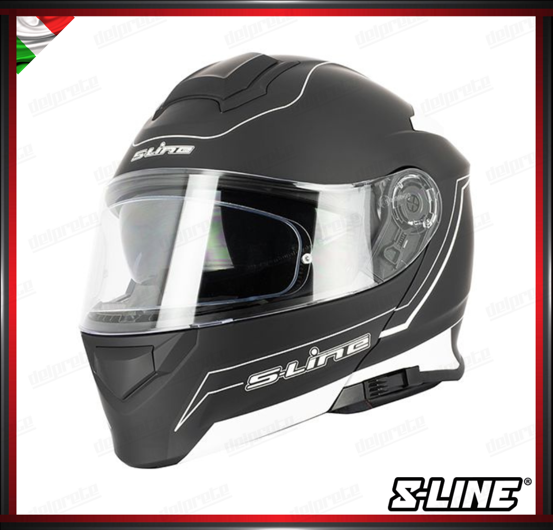 CASCO MODULARE - S-LINE DUAL FACE S550 NERO BIANCO OPACO + PINLOCK