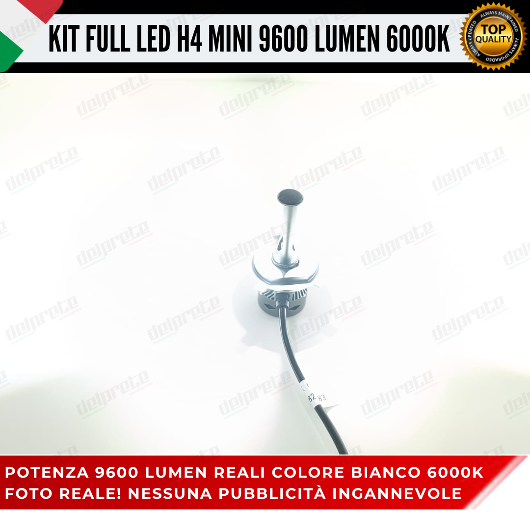 Kit Full Led 6000k canbus COPPIA LAMPADE H4 Luce Bianca No Error