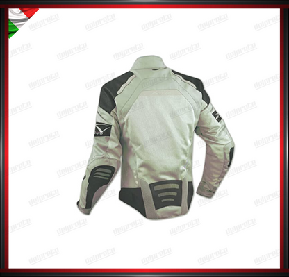 GIACCA MOTO IN TESSUTO CORDURA GRIGIO MESH A RETE  TRAFORATA PRIMAVERILE OMOLOGATO CE