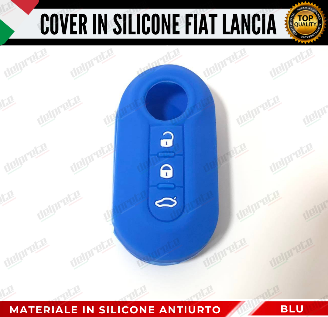 COVER GUSCIO CHIAVE SILICONE BLU 500 FIAT ABARTH LANCIA PUNTO PANDA BRAVO STILO