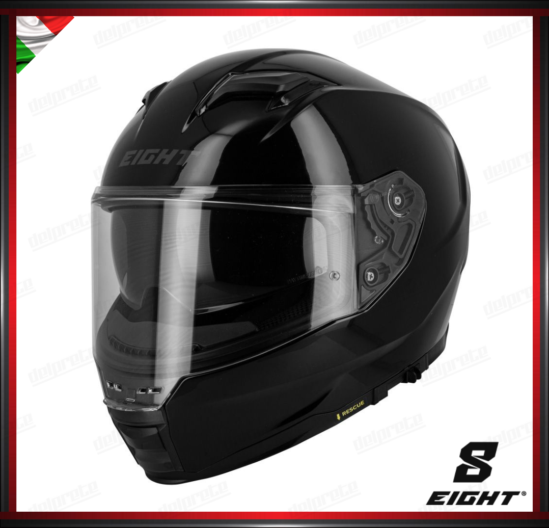 CASCO INTEGRALE - EIGHT S442 VENGE R UNI NOIR - NERO LUCIDO