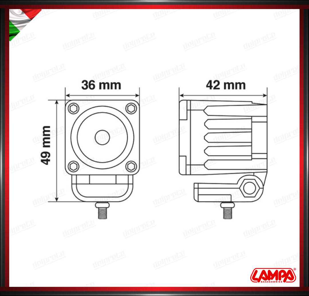 WL-19 LAMPA FARETTO FARO AUSILIARIO 9 LED BIANCO 9/32V 6000K IMPERMEABILE UNIVERSALE