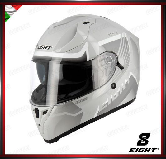 CASCO INTEGRALE - EIGHT VENGE S441 BIANCO GRIGIO LUCIDO + PINLOCK