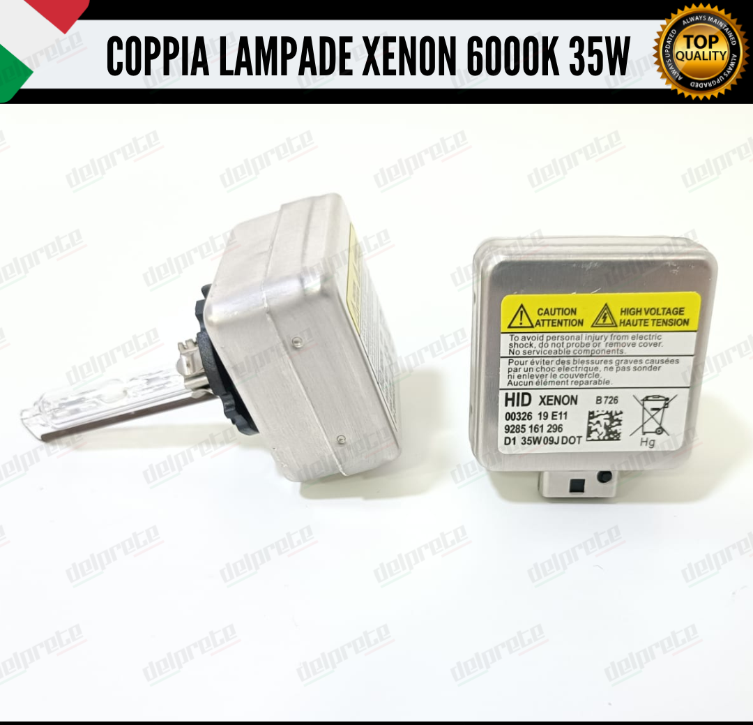 COPPIA LAMPADE XENON D1S 35W LUCE 6000K BIANCO GHIACCIO PER AUTO O CAMION TRUCK