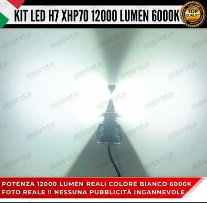 KIT FULL LED H7 XHP70 12000 LUMEN CANBUS PER FARI LENTICOLARE E PARABOLA NO ERRORE