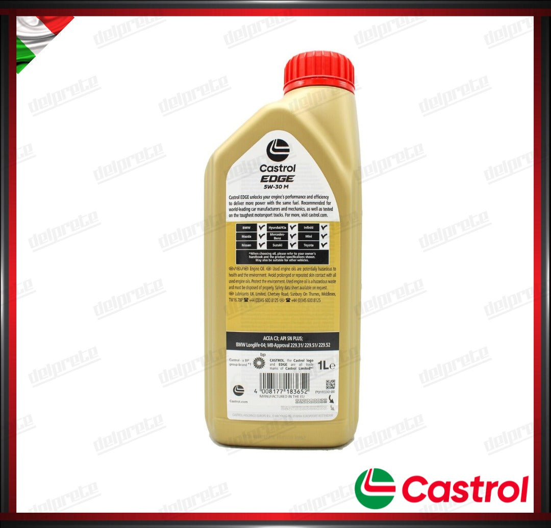 CASTROL EDGE - 5W-30 M 1 LITRO OLIO MOTORE SINTETICO DIESEL / BENZINA