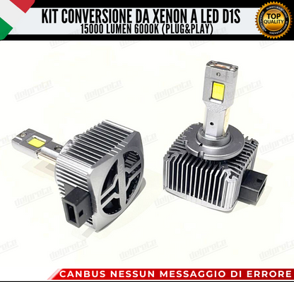 LAMPADE D1S KIT FULL LED DA XENON A LED 15000 LUMEN 6000K CANBUS NO ERRORE