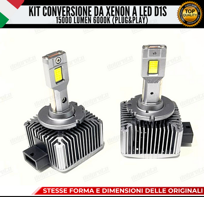 LAMPADE D1S KIT FULL LED DA XENON A LED 15000 LUMEN 6000K CANBUS NO ERRORE