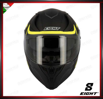 CASCO INTEGRALE - EIGHT VENGE S441 NERO GIALLO OPACO + PINLOCK