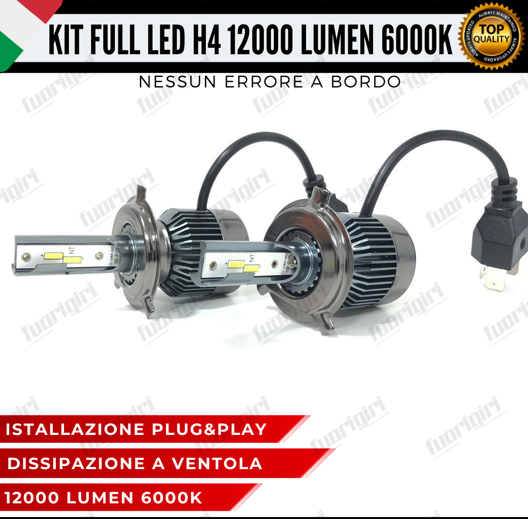 KIT CONVERSIONE FARI FULL LED 12000 LUMEN FIAT PANDA MK3 6000K CANBUS 3°SERIE