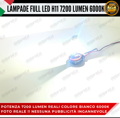 COPPIA LAMPADE H11 LED BIANCO 7200 LUMEN CANBUS 6000K CONSIGLIATE FENDINEBBIA