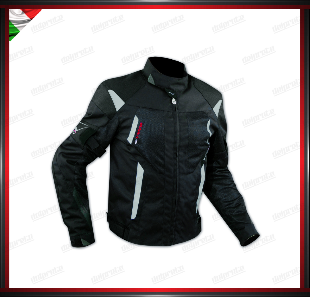 GIACCA MOTO IN TESSUTO CORDURA NERO MESH A RETE  TRAFORATA PRIMAVERILE OMOLOGATO CE