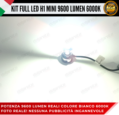 KIT LED H1 MINI FULL LED 6000K XENON CANBUS 9600 LUMEN REALI NO ERROR AUTO MOTO