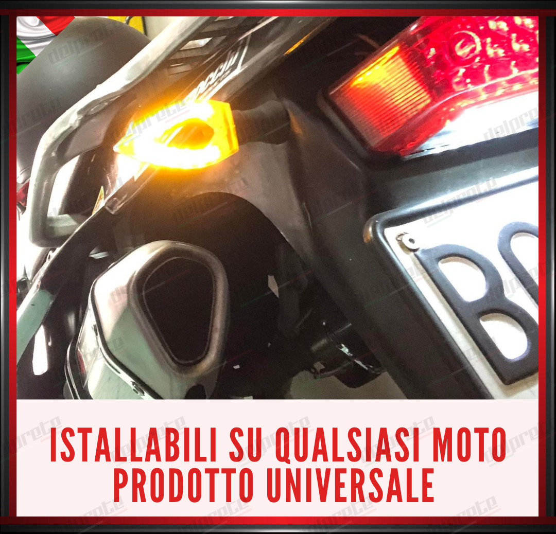 COPPIA FRECCE MOTO LED INDICATORI DI DIREZIONE ARANCIONI IMPERMEABILI UNIVERSALI