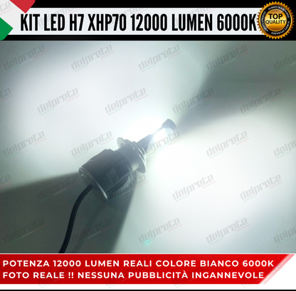 KIT FULL LED H7 XHP70 12000 LUMEN CANBUS PER FARI LENTICOLARE E PARABOLA NO ERRORE