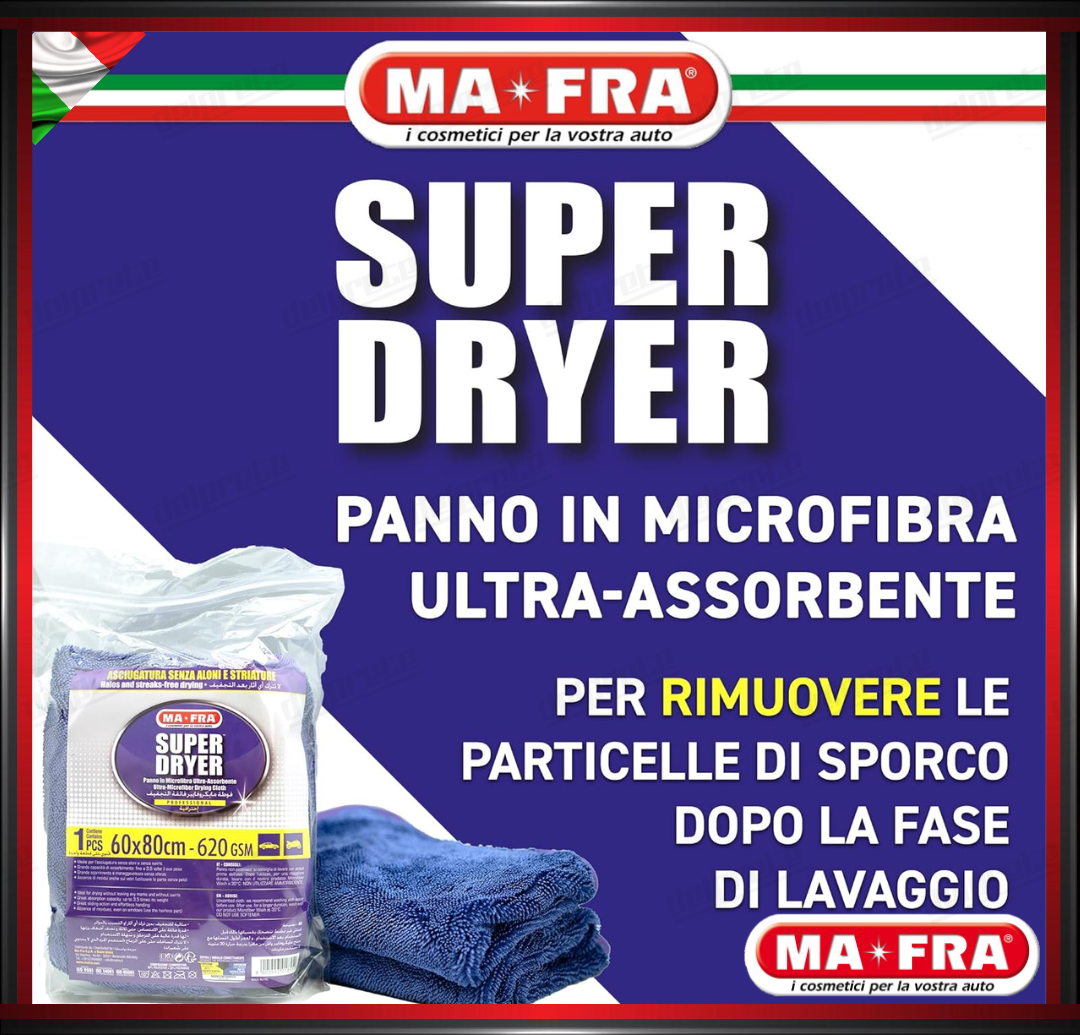 MAFRA - SUPER DRYER 60X80 PANNO IN MICROFIBRA ULTRA ASSORBENTE PER ASCIUGATURA