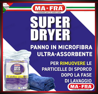 MAFRA - SUPER DRYER 60X80 PANNO IN MICROFIBRA ULTRA ASSORBENTE PER ASCIUGATURA