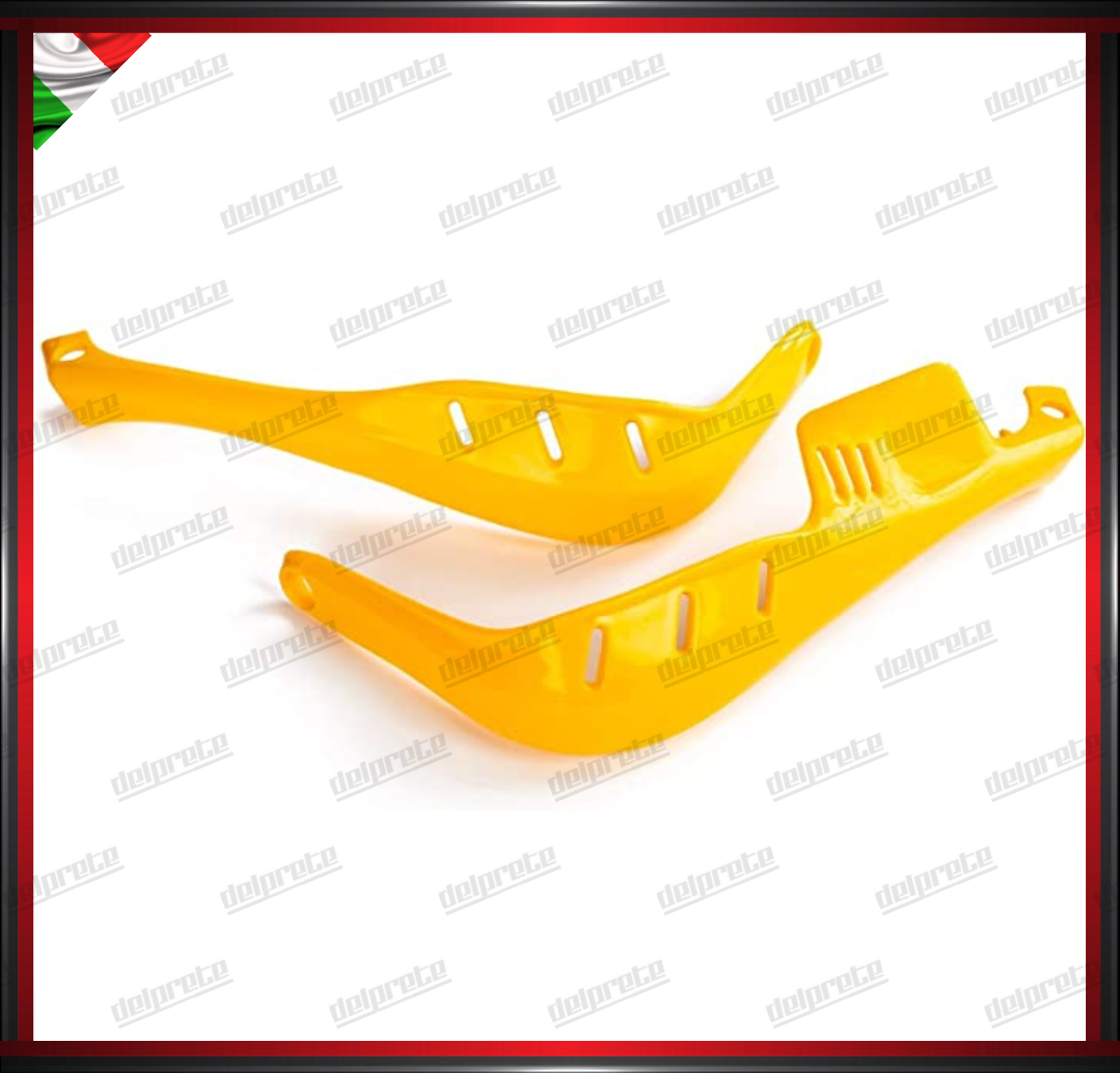 PARAMANI MOTO GIALLO ENDURO CROSS MOTARD ADVENTURE UNIVERSALI MANUBRIO ABS PLASTIC