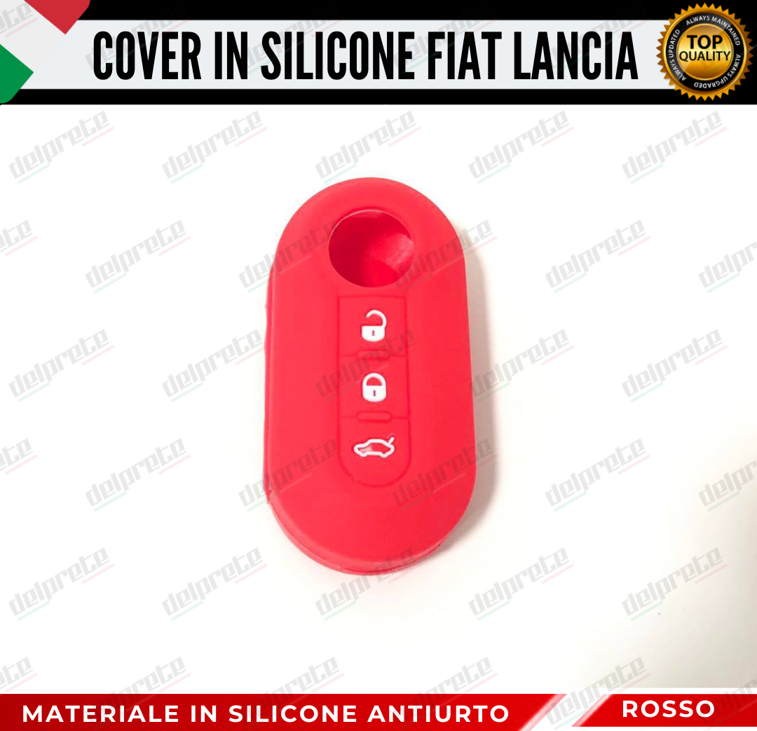 COVER GUSCIO CHIAVE SILICONE ROSSO 500 FIAT ABARTH LANCIA PUNTO PANDA BRAVO STILO