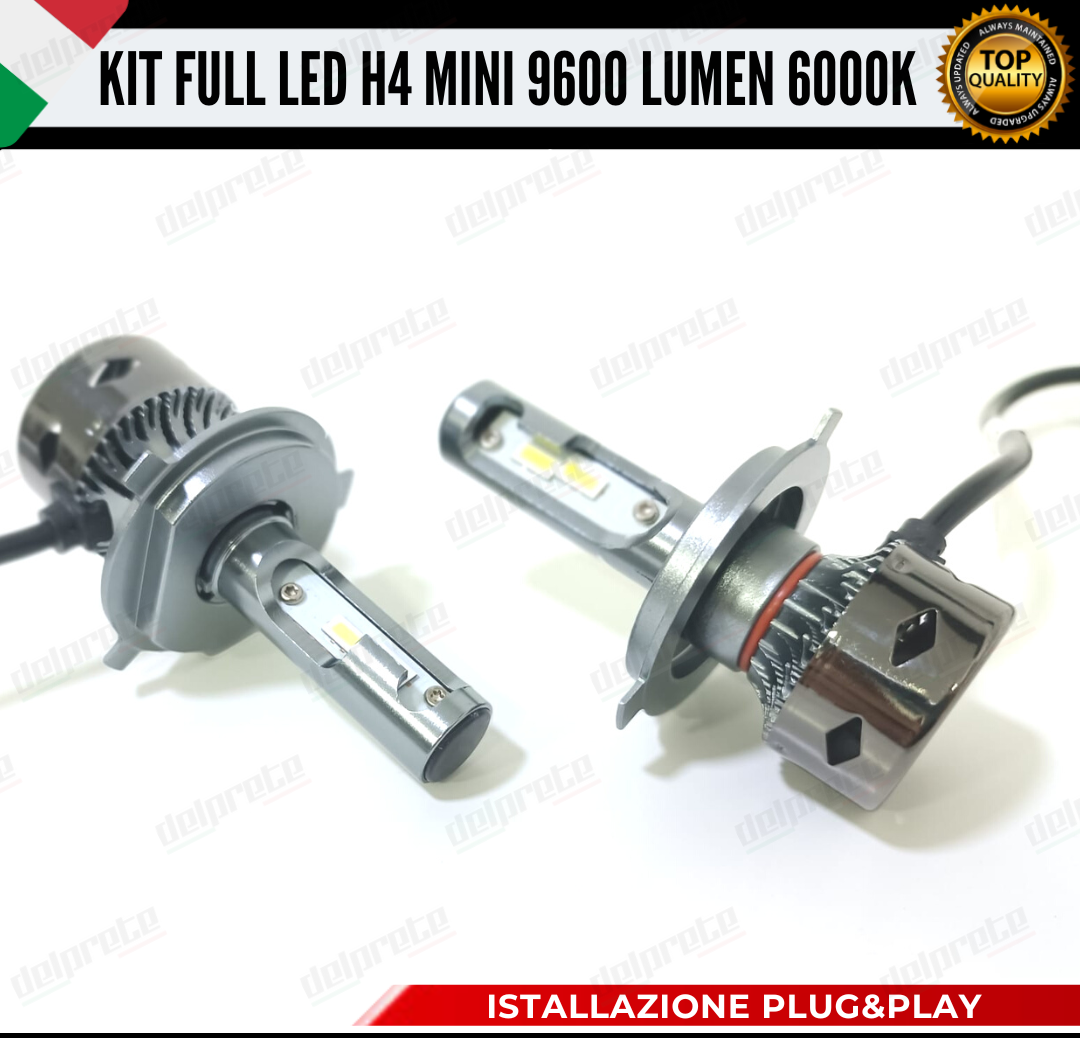 KIT LED H4 MINI FULL LED 6000K XENON CANBUS 9600 LUMEN REALI NO ERROR –  FUORIGIRI DEL PRETE