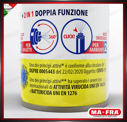 MAFRA - OGNI VOLTA SPRAY IGIENIZZANTE ALCOL SECCO PURIFICA PULISCE DEODORA 300ML