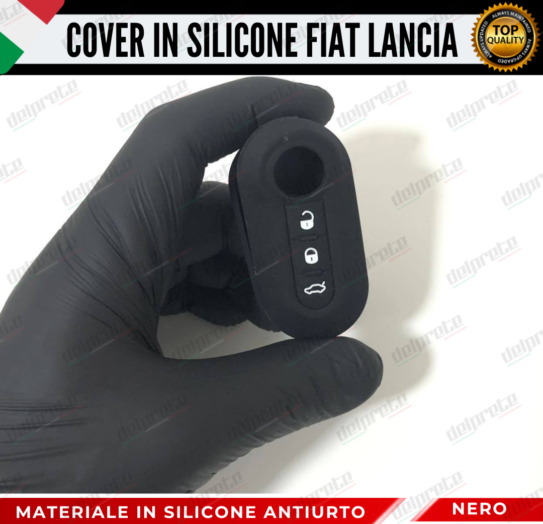 COVER GUSCIO CHIAVE SILICONE NERO 500 FIAT ABARTH LANCIA PUNTO PANDA BRAVO STILO