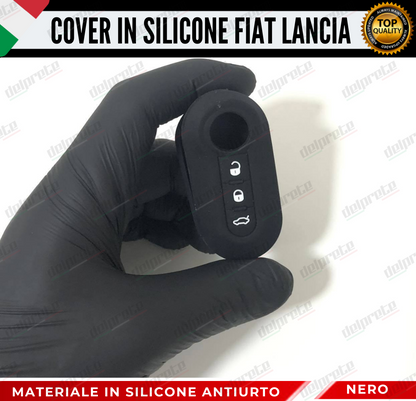 COVER GUSCIO CHIAVE SILICONE NERO 500 FIAT ABARTH LANCIA PUNTO PANDA BRAVO STILO