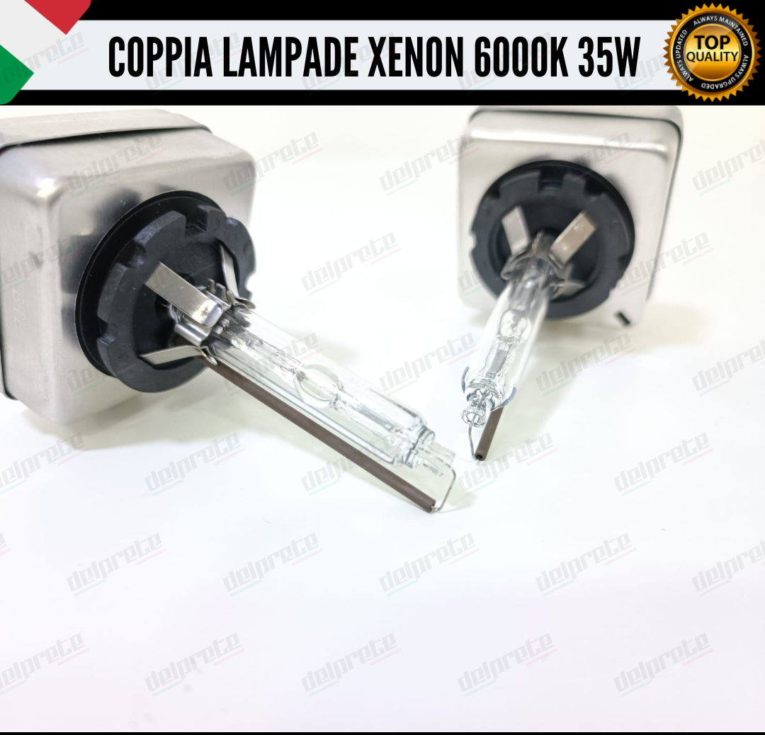 COPPIA LAMPADE XENON D1S 35W LUCE 6000K BIANCO GHIACCIO PER AUTO O CAMION TRUCK