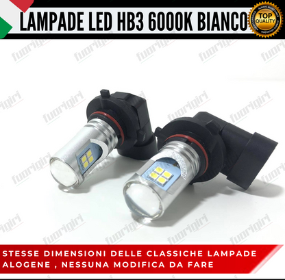 COPPIA LAMPADE HB3 LED BIANCO CREE COB CANBUS 6000K CONSIGLIATE PER FENDINEBBIA