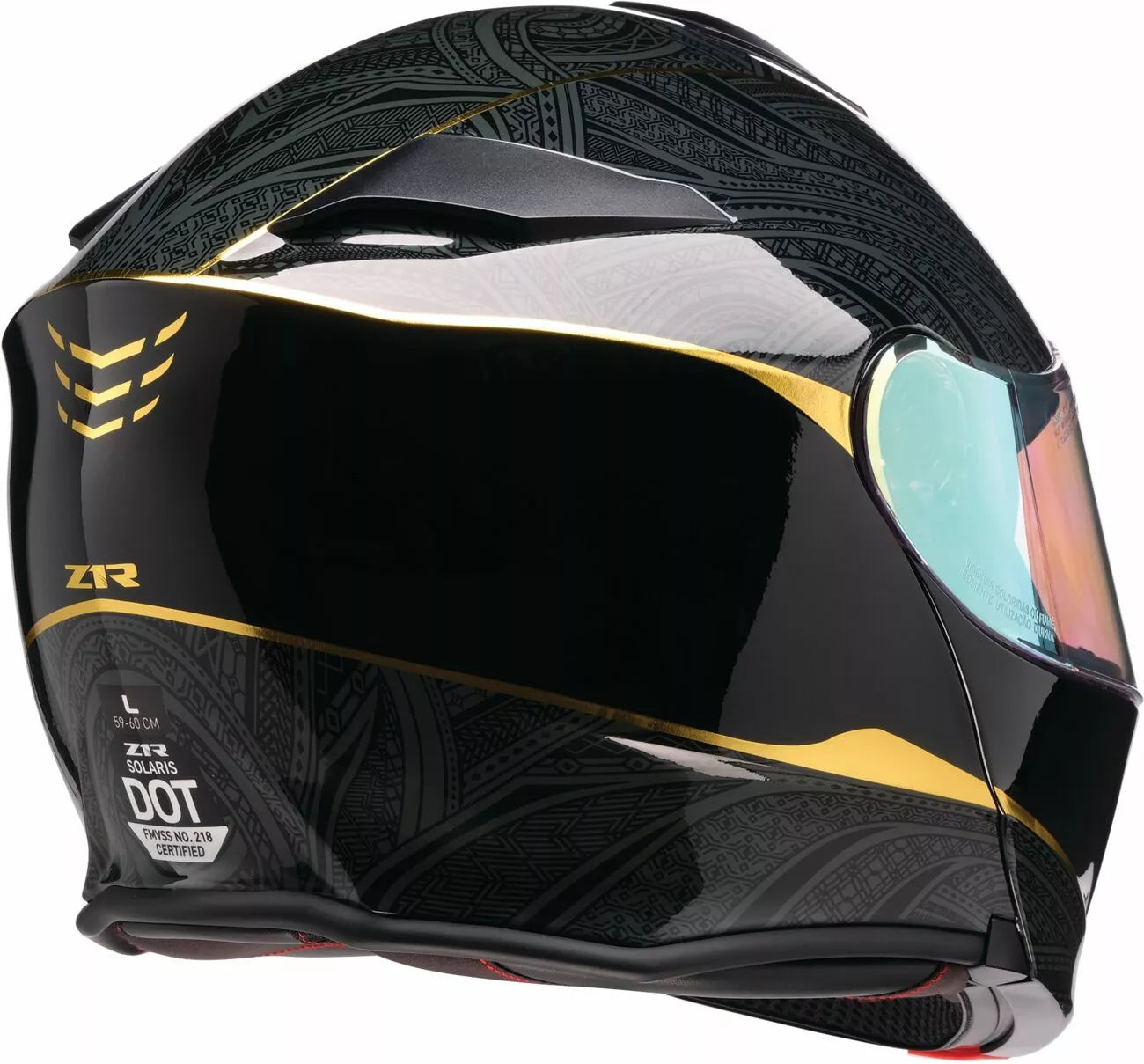 CASCO MODULARE - Z1R SOLARIS 2.0 NOTORIOUS FUME' - OMOLOGATO ECE 2206 NERO E ORO