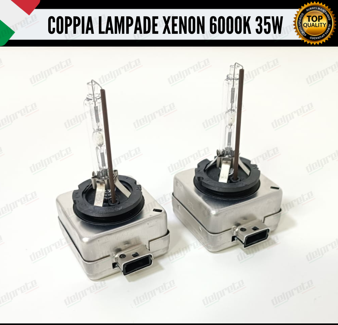 COPPIA LAMPADE XENON D1S 35W LUCE 6000K BIANCO GHIACCIO PER AUTO O CAMION TRUCK