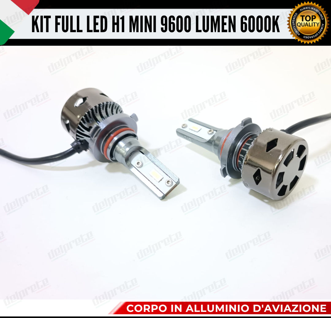 KIT LED HB3 MINI FULL LED 6000K XENON CANBUS 9600 LUMEN REALI NO ERROR AUTO MOTO