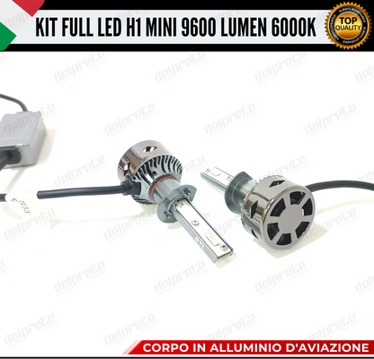 KIT LED H1 MINI FULL LED 6000K XENON CANBUS 9600 LUMEN REALI NO ERROR AUTO MOTO