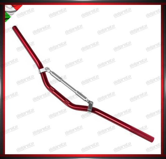 MANUBRIO ANODIZZATO ROSSO OFF ROAD CROSS PIEGA ALTA 22 MM UNIVERSALE ALLUMINIO