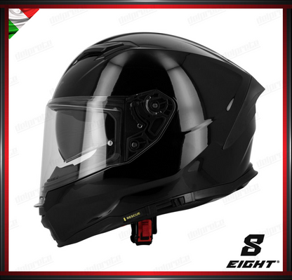 CASCO INTEGRALE - EIGHT S442 VENGE R UNI NOIR - NERO LUCIDO