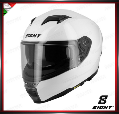 CASCO INTEGRALE - EIGHT S442 VENGE R UNI BLANC - BIANCO LUCIDO