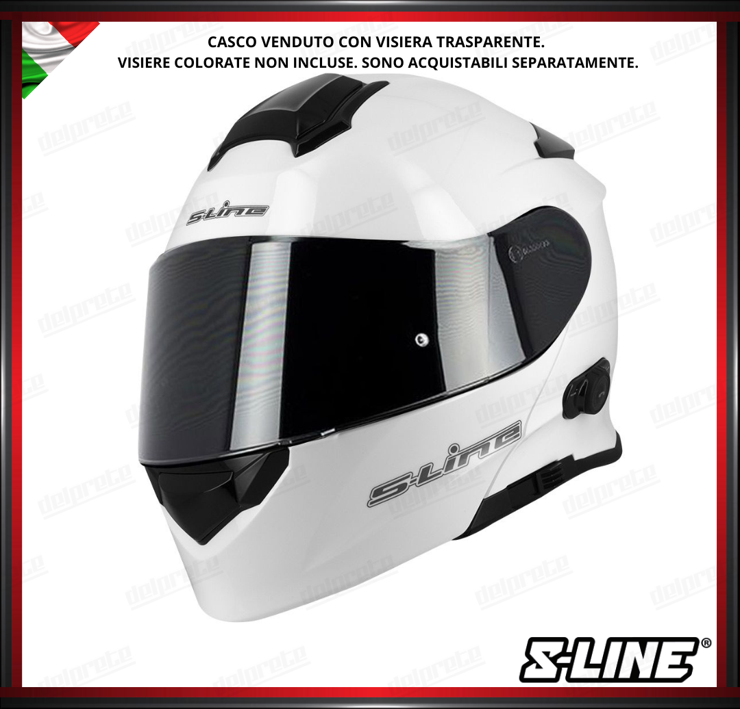 CASCO MODULARE - S-LINE DUAL FACE S550 BTH BLUETOOTH BIANCO LUCIDO + PINLOCK