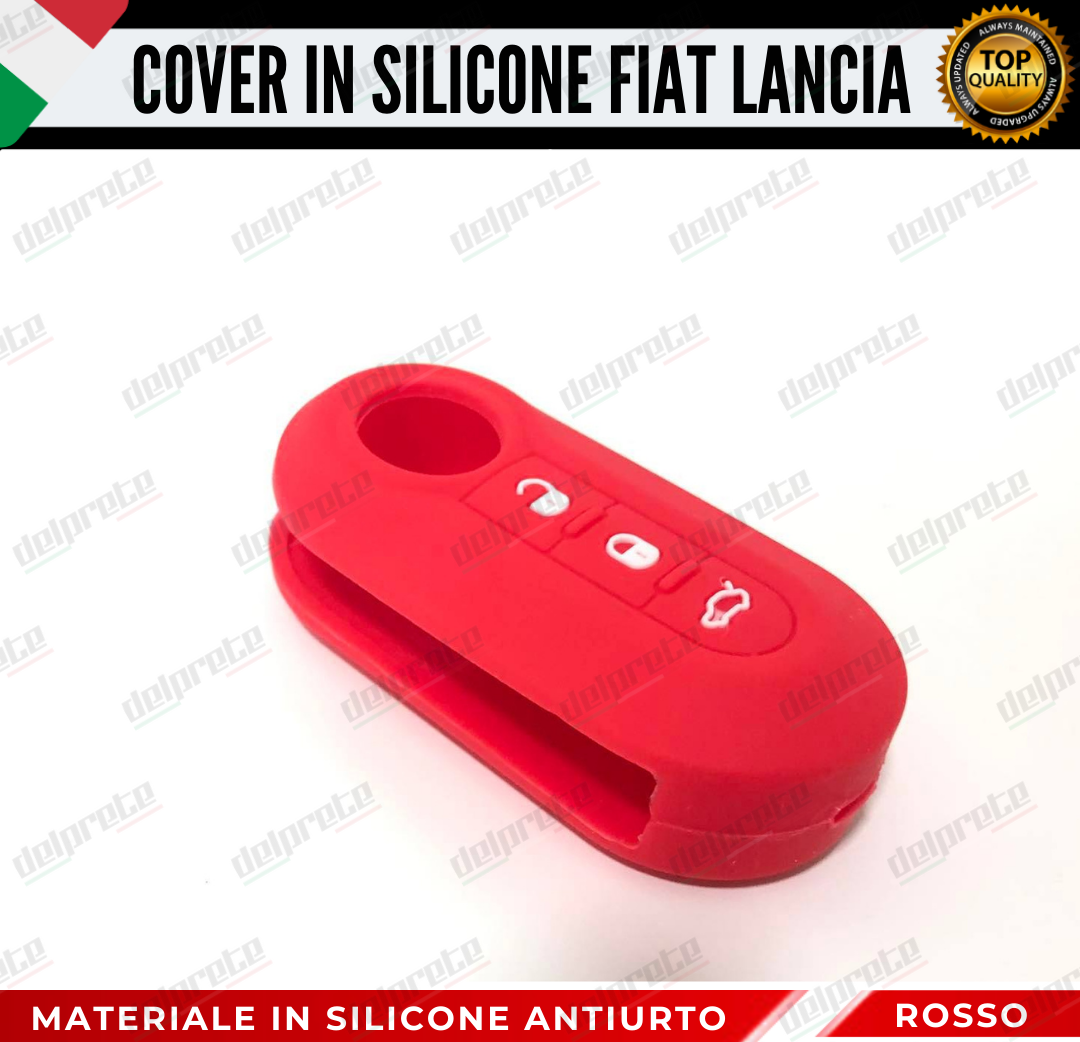 COVER GUSCIO CHIAVE SILICONE ROSSO 500 FIAT ABARTH LANCIA PUNTO PANDA BRAVO STILO