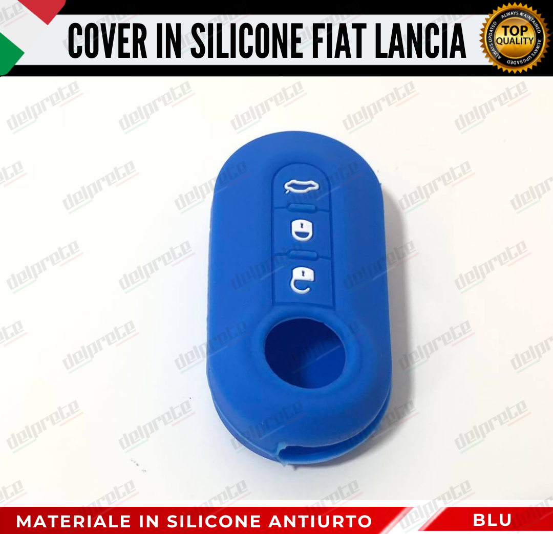 COVER GUSCIO CHIAVE SILICONE BLU 500 FIAT ABARTH LANCIA PUNTO PANDA BRAVO STILO