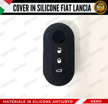 COVER GUSCIO CHIAVE SILICONE NERO 500 FIAT ABARTH LANCIA PUNTO PANDA BRAVO STILO