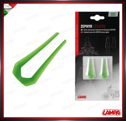 COVER LAMPA ZEPHYR VERDE COPPIA PER INDICATORI DI DIREZIONI COLORATO 2PZ