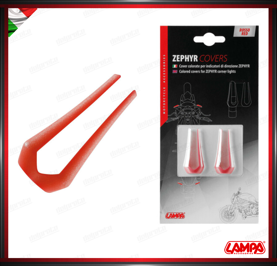 COVER LAMPA ZEPHYR ROSSO COPPIA PER INDICATORI DI DIREZIONI COLORATO 2PZ