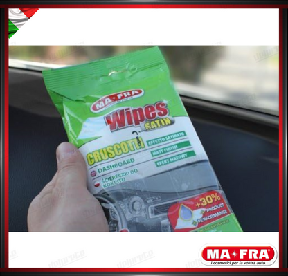 MAFRA - 20PZ WIPES SATIN SALVIETTE CRUSCOTTO SATINATO PULITORE AUTO MONOUSO